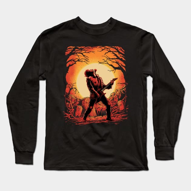 Eddie Munson Guitar Long Sleeve T-Shirt by coldink